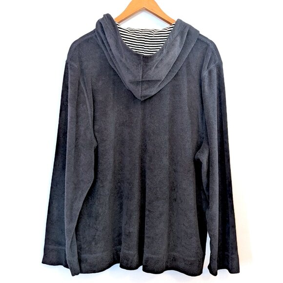 LAUREN Ralph Lauren | Black Terry Cloth Full Zip Hoodie Athleisure | Size 2X - Picture 6 of 12